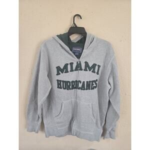 Champs Miami Hurricanes UM Sweater Men Grey Hoodie, Zip Down, Size Medium
